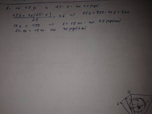 Купили 25 кг бананов двух сортов по цене 45 р. и 30 р. за килограмм. средняя цена купленных бананов