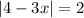 |4-3x|=2