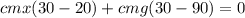 cmx(30-20)+cmg(30-90)=0