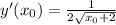 y'(x_{0})= \frac{1}{2 \sqrt{x_{0}+2}}