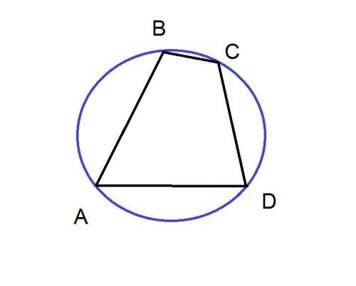 Четырёхугольник авсd вписан в окружность. угол аdс равен 82о, угол вас равен 53о. найдите угол аdв.