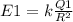 E1=k \frac{Q1}{R ^{2} }