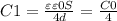 C1= \frac{\varepsilon \varepsilon 0 S}{4d} = \frac{C0}{4}