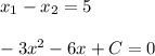 x_1-x_2=5\\\\-3x^2-6x+C=0