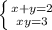 \left \{ {{x+y=2} \atop {xy=3}} \right.