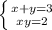 \left \{ {{x+y=3} \atop {xy=2}} \right.