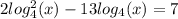 2log_4^2(x)-13log_4(x)=7