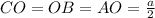 CO=OB=AO=\frac{a}{2}