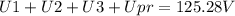 U1+U2+U3+Upr=125.28V