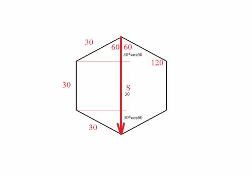 Школьник обносит мелом на доске правильный шестиугольник со стороной 30 см.определить модуль перемещ