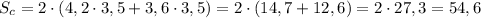 S_c=2\cdot(4,2\cdot3,5+3,6\cdot3,5)=2\cdot(14,7+12,6)=2\cdot27,3=54,6