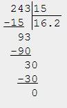 Решить примеры столбиком ( только столбиком , они с остатком ) 243 : 15 = 1075 : 29 = 3629 : 12 = 16