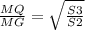 \frac{MQ}{MG} = \sqrt{ \frac{S3}{S2} }