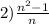 2)\frac{n^2-1}{n}