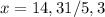 x = 14,31 / 5,3