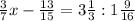 \frac{3}{7}x- \frac{13}{15} = 3 \frac{1}{3}:1 \frac{9}{16}