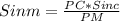 Sin m = \frac{PC*Sinc}{PM}