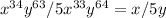 x^{34} y^{63} /5 x^{33} y^{64} =x/5y