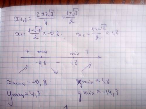 Исследовать функцию и построить ее график y=2x^3-3x^2-9x