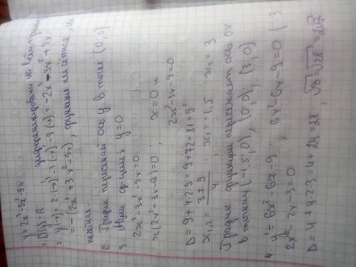 Исследовать функцию и построить ее график y=2x^3-3x^2-9x