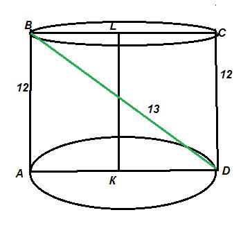1. радиус основания цилиндра 3 см., а высота 8 см. найти диагональ осевого сечения цилиндра (с рисун