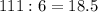 111:6=18.5