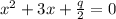 x^2+3x+\frac{q}{2}=0