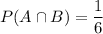 P(A\cap B)=\dfrac{1}{6}