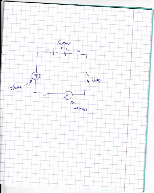 Эл.цепь состоит из батареи элементов,лампы,звонка,и 2-х ключей.если хотя бы один из ключей разомкнут