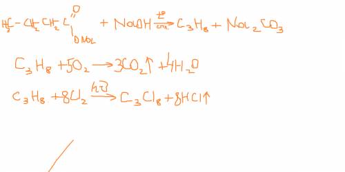 Составить уравнения хим реакций и поставить коэффициенты с3н7сооna + naoh= ch3-ch2-ch3+ o2= ch3-ch2-