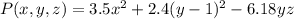 P(x,y,z)=3.5x^2+2.4(y-1)^2-6.18yz