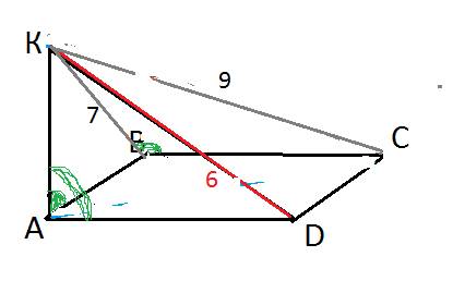 Через вершину а прямоугольника abcd провединна прямая ak перпендикулярная плоскости прямоугольника a