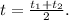 t = \frac{t_1 + t_2}{2}.