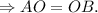 \Rightarrow AO = OB.