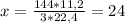 x= \frac{144*11,2}{3*22,4}=24