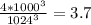 \frac{4*1000^3}{1024^3}=3.7