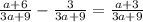 \frac{a+6}{3a+9} - \frac{3}{3a+9} = \frac{a+3}{3a+9}