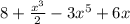 8+\frac{x^3}{2}-3x^5+6x