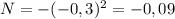 N=-(-0,3)^{2}=-0,09