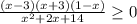 \frac{(x-3)(x+3)(1-x)}{ x^{2} +2x+14} \geq 0&#10;