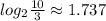 log_2 \frac{10}{3}\approx 1.737