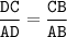 \tt \dfrac{DC}{AD} =\dfrac{CB}{AB}