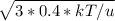 \sqrt{3*0.4*kT/u}