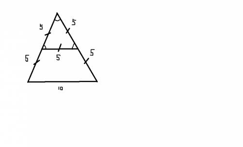 Втрапеции три стороны равны 5 см, а большее основание 10 см. найдите больший угол