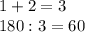 1+2=3 \\ 180:3=60