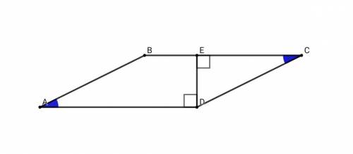 Вчетырёхугольнике abcd, ab= cd,bc=ad угол а=30 градусов.на стороне bc взята точка e так что угол cde
