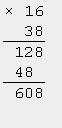 Как решить столбиком на умножение 45 умножить на 9 и 16 умножить на 38