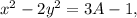 x^2-2y^2=3A-1,