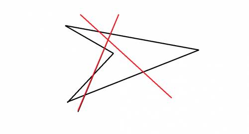 Разрежьте выпуклый четырехугольник на 6 частей двумя прямыми