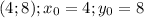 (4;8);x_0=4;y_0=8